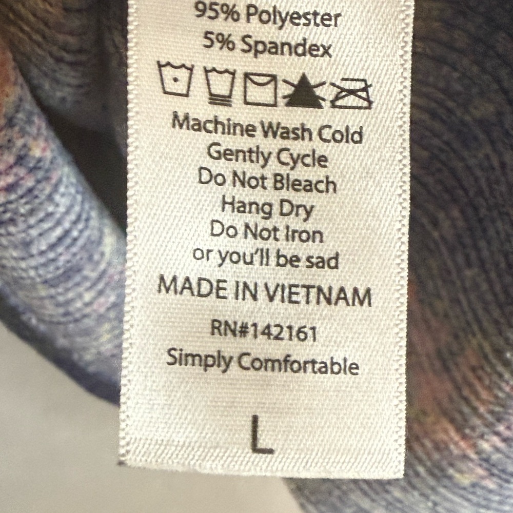 LuLaRoe Blue and Pink Knit Rachel Top - Picture 4 of 5
